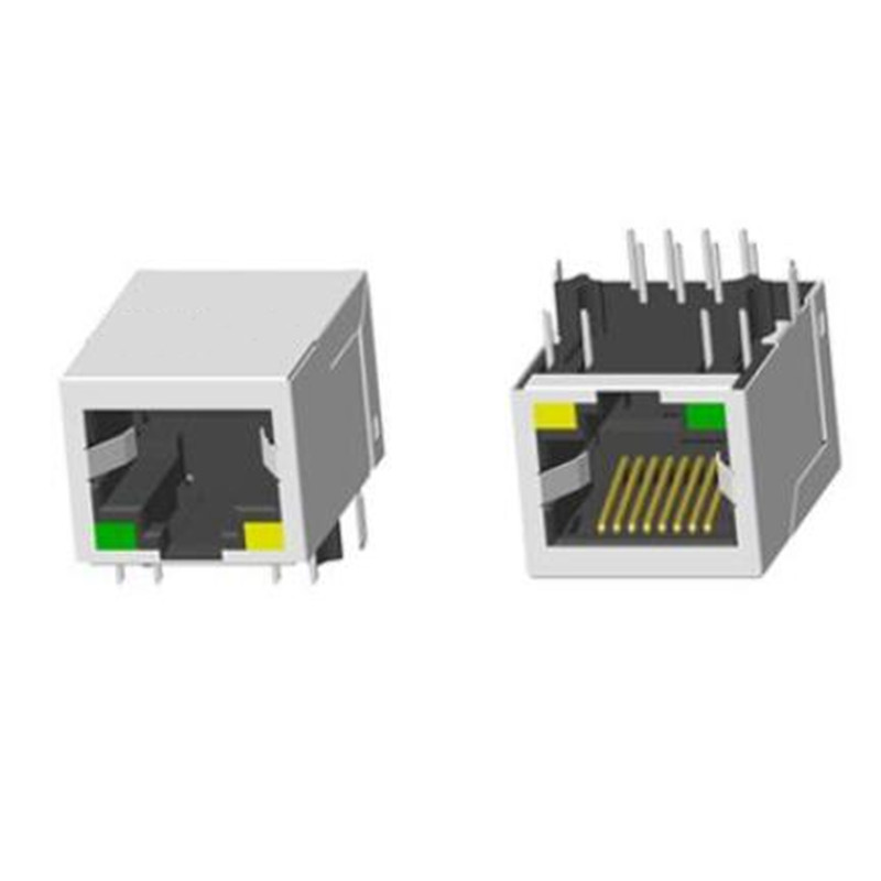 RJ45 2X4 無燈帶屏蔽帶彈片香菇腳