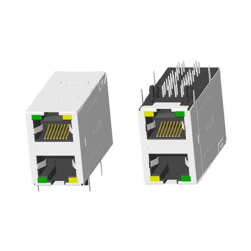 RJ45 2X4 無燈帶屏蔽帶彈片香菇腳